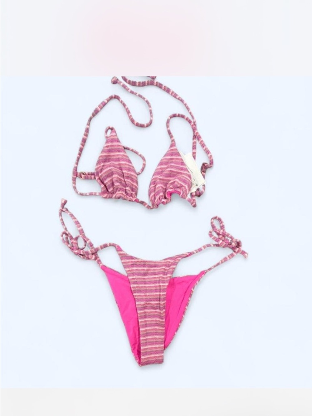 l*space Pink Striped Bikini Bottom